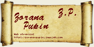 Zorana Pupin vizit kartica